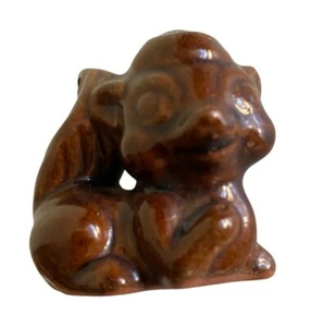 Vintage 1950’s Japan Red Ware Painted Squirrel skunk chipmunk Figurine.2 inch - Picture 1 of 11