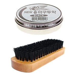 Shoe Shine Wax Polish Black and Shine Brush - Picture 1 of 3