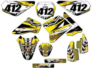 2001-2004 RM 85 MAYHEM Yellow Senge Graphics Kit Compatible with Suzuki - Picture 1 of 10