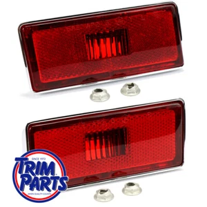 US MADE 1970 - 1974 Corvette Rear Side Marker Light Lamp Assemblies + Fasteners - Picture 1 of 5