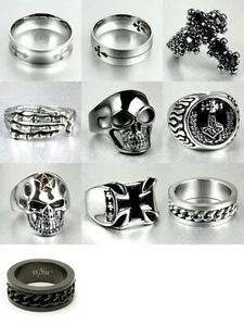 Restposten Schmuck Ringe ca 51 St. etNox Pentagramm Totenkopf Kreuz Thors Hammer - Bild 1 von 11