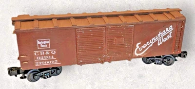 Vintage Westbrook O Gauge CB&Q Box Car Cardboard Wood Die Cast New MTH Trucks - Image 1 of 4