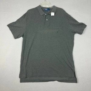 Polo por Ralph Lauren Para Hombres XL Polo Gris Jaspeado Manga Corta Bolsillo para Poni - Imagen 1 de 6
