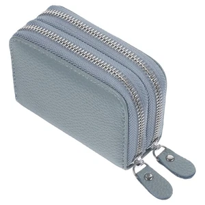 Women Men Wallet Credit Wallet Double Zipper Around Travel Purse - Picture 1 of 12