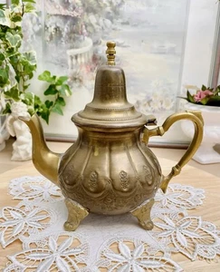Handarbeit Vintage alte Bronze Teekanne Messing Wasserkocher Germany 0,7 l Höhe 19 cm - Bild 1 von 11