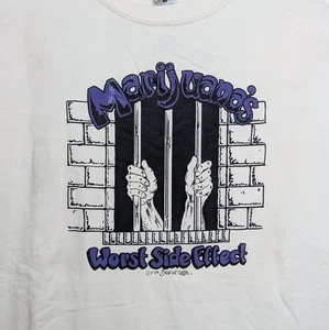 Vintage Marijuanas Worst Side Effect Weed Pot Smoke Wise Up 420 Shirt XL DS NWT - Picture 1 of 12