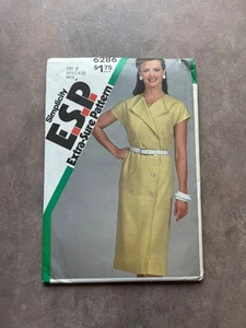 Vestido Vintage Simplicity Pattern 6286 Miss Doble Pecho Talla 10, 12, 14 Sin Cortar - Imagen 1 de 2