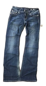 Jeans Hebilla Miss Me Lentejuelas Leopardo Y2k Talla 28 Entrepierna 33 - Imagen 1 de 4