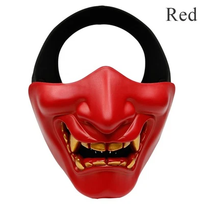 Tactical Mask Half Face Airsoft Cosplay Devil Samurai Halloween Party Outdoor CS - Image 1 of 4