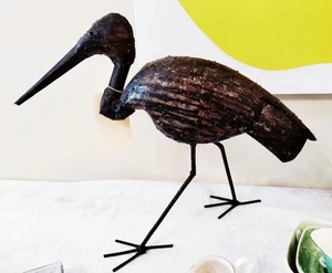 RARE original SOUTH AFRICAN ZIMBABWE ART SCRAP METAL UNIQUE IBIS 21x9x18" EUC - Picture 1 of 8