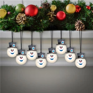 Frosty The Snowman 8 Ft Blinking LED Light String Battery Powered 8 Ct - 2 Pack - Picture 1 of 5