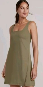 Old Navy Power Soft Built-in Bra Olive Green Active Sleeveless Dress! S - Picture 1 of 4