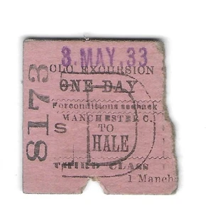 Railway Ticket CLC Manchester Central to Hale 3rd One Day Excursion Edmondson - Picture 1 of 1