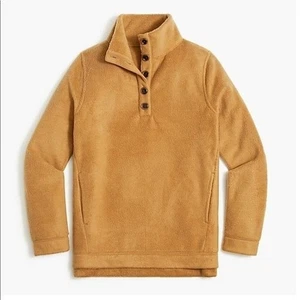 J. Crew Damen Fleece Sherpa Knopfleiste Tunika Pullover Gr. L - Bild 1 von 13
