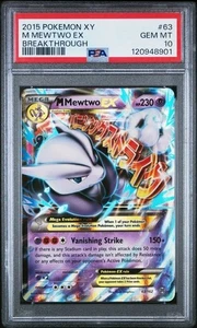 2015 Mega Mewtwo Ex No 63 Pokemon XY Breakthrough PSA 10 GEM MT LOW POP - Picture 1 of 2