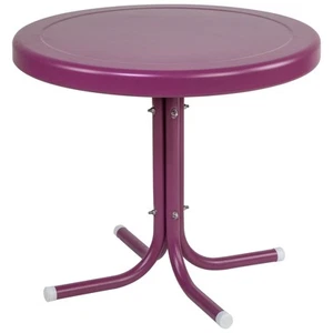 Northlight 22" Outdoor Retro Tulip Side Table, Purple - Picture 1 of 5