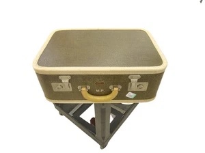 Vintage Tweed jewelry Suitcase Vanity Case With Key - Picture 1 of 18