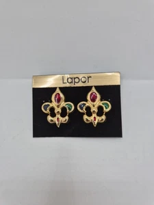 Vintage Ohrringe Lapor Fleur Delis - Bild 1 von 5