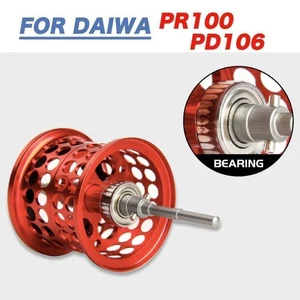 Red Aluminum Light Weight Shallow BFS Spool Daiwa PD106 PR100 Fishing Reels 14g - Picture 1 of 3