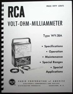 RCA VOLTOHMYST WV-38A VOM Multimeter Manual - Picture 1 of 1