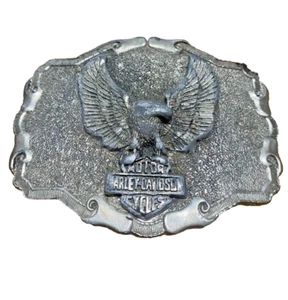 Harley Davidson Eagle Belt Buckle Silver Tone Made in USA Numbered Heavy - Picture 1 of 6