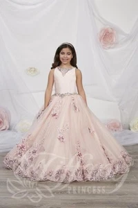 Tiffany Princess 13542 Rose Pink Stunning Girls Pageant Party Gown Dress sz 10 - Picture 1 of 2