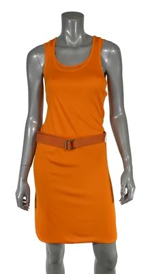 Women's Ralph Lauren Black Label Orange Belted Tank Top Dress New $898 - Image 1 of 4