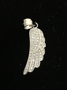 Nuovo Argento Sterling(925)+Zirconi Cristallo,Glitz,a Pavé Ali Ciondolo,Ciondolo - Foto 1 di 2
