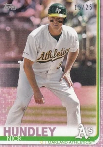 NICK HUNDLEY /25 TOPPS UPDATE MINI PINK ON DEMAND A'S ATHLETICS #195 2019 19 - Picture 1 of 1