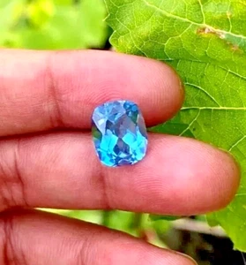 Cuscino 8,90 Ct Naturale Certificato Santa Maria Blu Acquamarina Taglio Gemma Sciolta - Foto 1 di 5