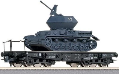 Roco 66901 HO 1:87 Flat Bed Freight Car w Tank - Image 1 of 4