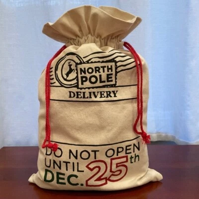 •Harry & David Est1934 Cotton Drawstring North Pole Delivery X-Mas Gift Bag NWOT - Image 1 of 4