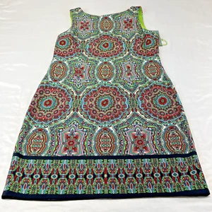 London Times Kleid Damen Gr. 16 Bunt Ärmellos Etuikleid Blumenmuster Mandela - Bild 1 von 17