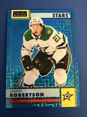 2022-23 O Pee Chee Platinum Blue Traxx Retro R40 Jason Robertson Dallas Stars - Image 1 of 2