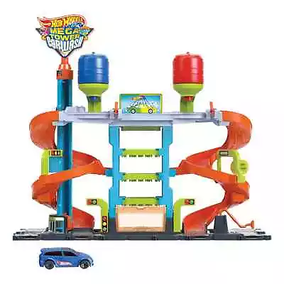 Hot Wheels Car Wash Works With Real Water Color Shifters Die Cast Matchbox Set - Image 1 of 4