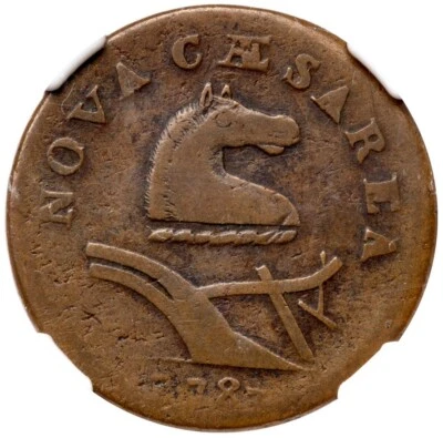 1787 M 39-a R-2 NGC Fine Details No Plow Sprig New Jersey Colonial Copper Coin - Image 1 of 3