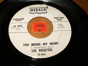 THE ROSETTES - YOU BROKE MY HEART - IT MUST BE / LISTEN - GIRL GROUP POPCORN - Imagen 1 de 1