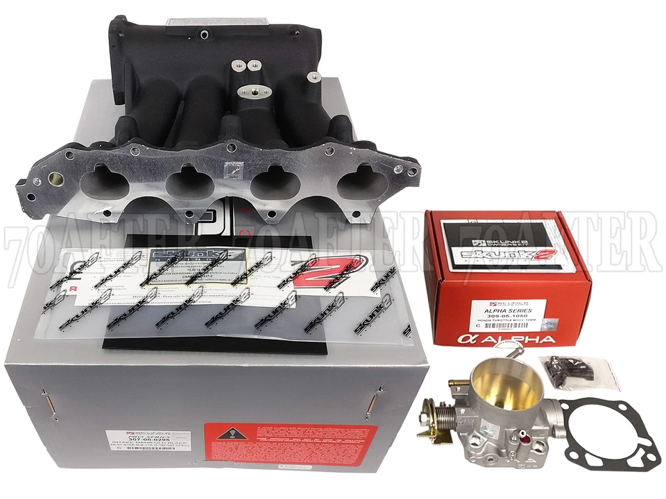 Colector de admisión Skunk2 Pro + cuerpo de acelerador de 70 mm para B16A2 B16A3 B18C5 (negro) Foto 1 de 1