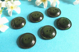 1106B Stunning Buttons " Comet " Green Iridescent Lot Of 6 Period Vintage - Picture 1 of 4