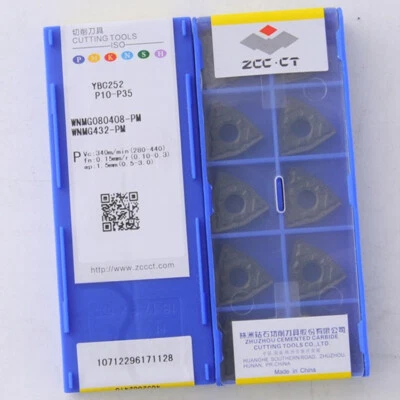 10 piezas WNMG080408-PM YBC252 WNMG432-PM YBC252 ZCC.CT CNC insertos de carburo originales Foto 1 de 2