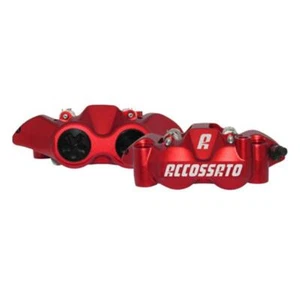 Accossato radial brake calipers red anodized forged monoblock 108mm OR pads - Picture 1 of 7