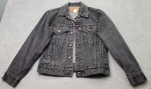 Levi's Trucker Jacket Youth 14 Gray Long Sleeve Classic Fit Collar Button Front - Picture 1 of 5