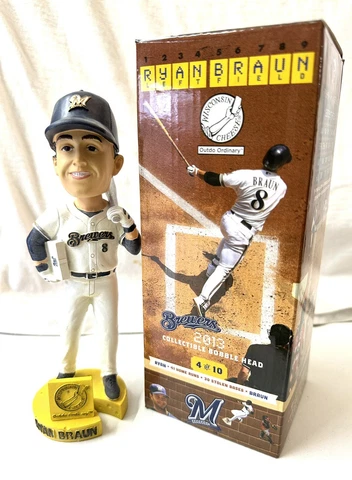 MILWAUKEE BREWERS 2013 RYAN BRAUN "CHEESE BASE" SGA BOBBLEHEAD ~ NIB Cover