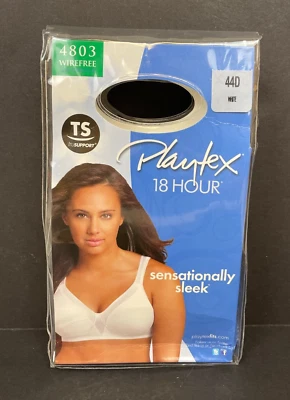 NEW Playtex 18 HOUR Bra White Trusupport 4803 Wirefree Size 44D - Image 1 of 4