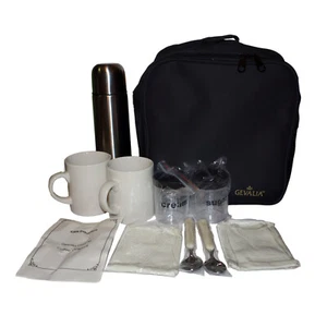 NUOVO Set Picnic Da Viaggio Caffè Vintage Gevalia Borsa Isolata, Tazze, Thermos + ALTRO - Foto 1 di 14