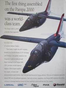 11/1992 PUB LTV VOUGHT FMA ALLIED SIGNAL LORAL PAMPA 2000 JPATS ORIGINAL AD - Picture 1 of 1