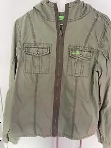 Gio Goi Jacket / Hoodie - Khaki, Full Zip - Size 12 - Picture 1 of 5