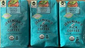3 Jeremiah's Pick Coffee Coffee, Dark Roast, Organic French Roast 10oz Each - Picture 1 of 3