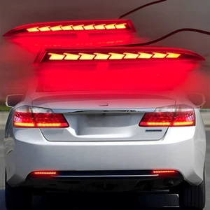 LED Rear Bumper Reflector Red Tail Brake Lights For 2013 2014 2015 Honda Accord - Bild 1 von 5