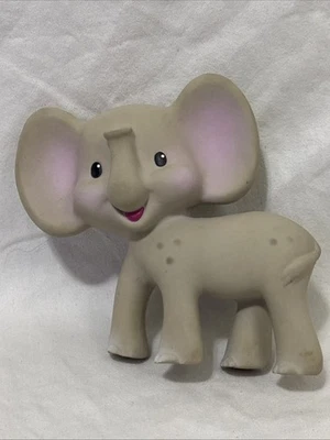 Infantino Go GaGa Collection Squeeze & Teethe Kiki Elephant Natural Rubber 4.5" - Image 1 of 4